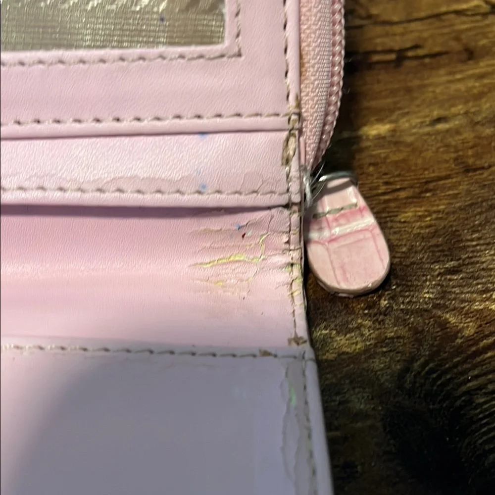 Vintage Prada Milano Pink Leather Crocodile Embossed BiFold Long Wallet Italy - Picture 10 of 16